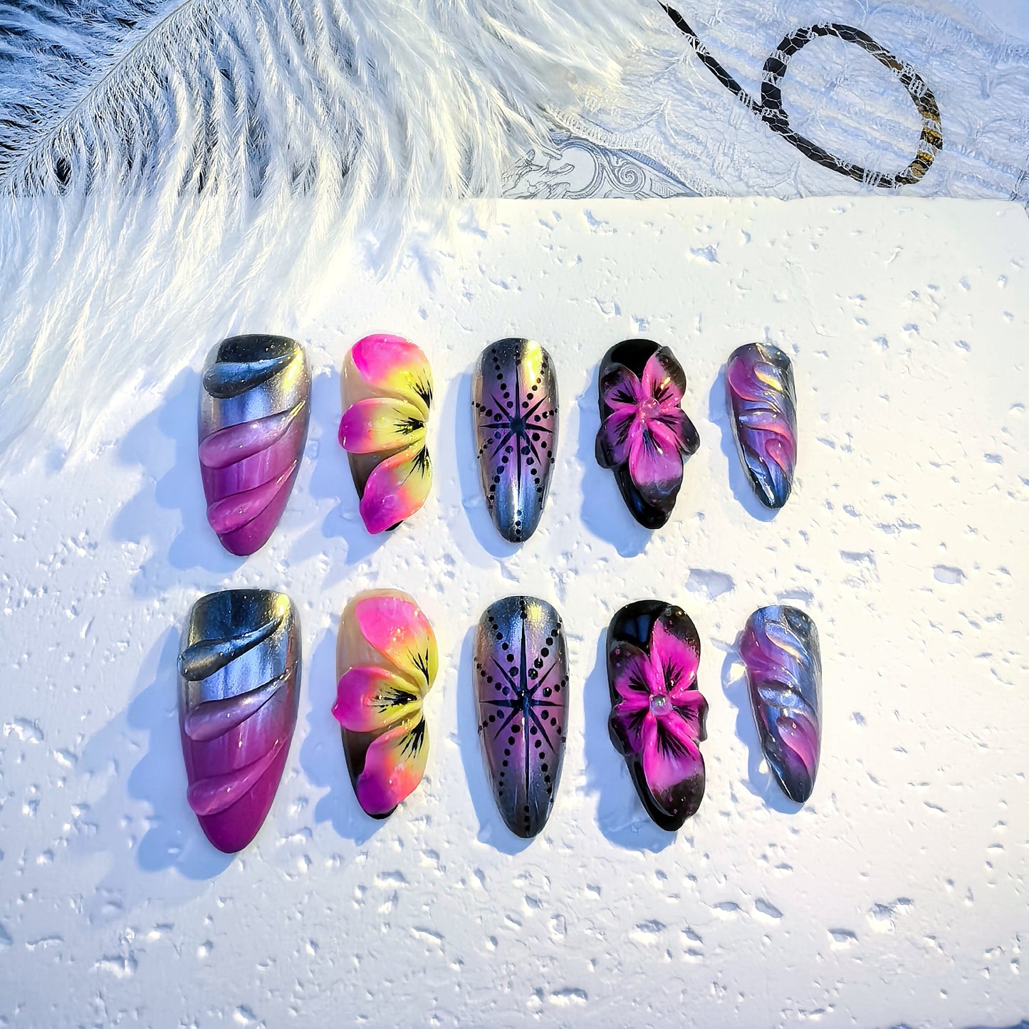 Silver Bloom Atelier Press-On Nails