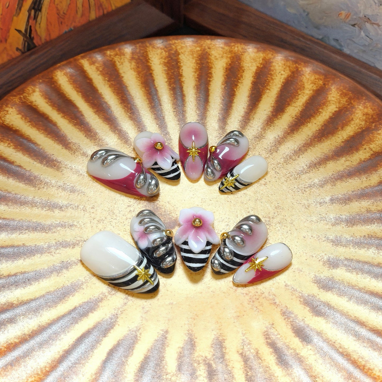 Valkyrie Sakura Armor Press-On Nails