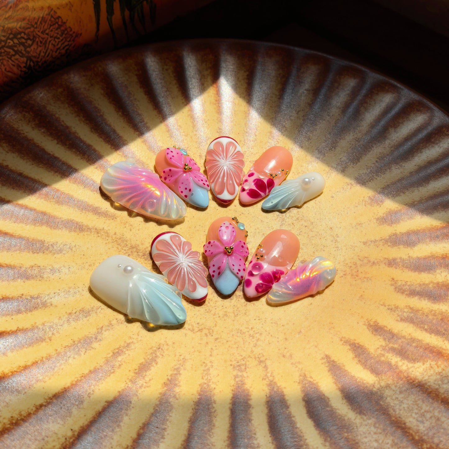 Summer Grapefruit Press-on Nails