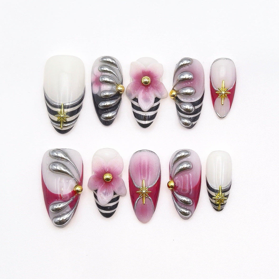 Valkyrie Sakura Armor Press-On Nails