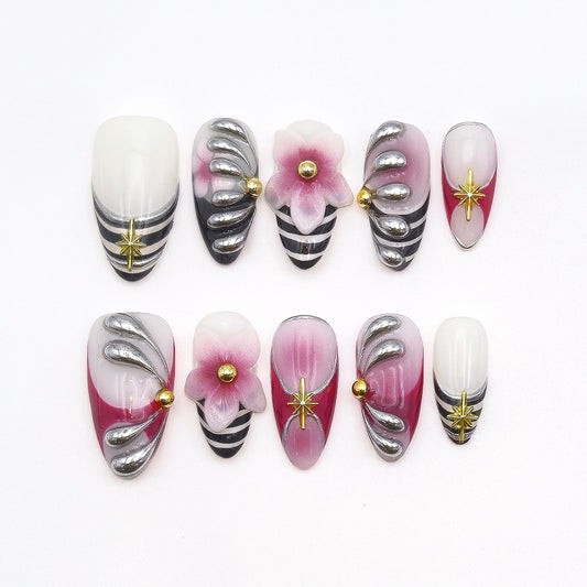 Valkyrie Sakura Armor Press-On Nails