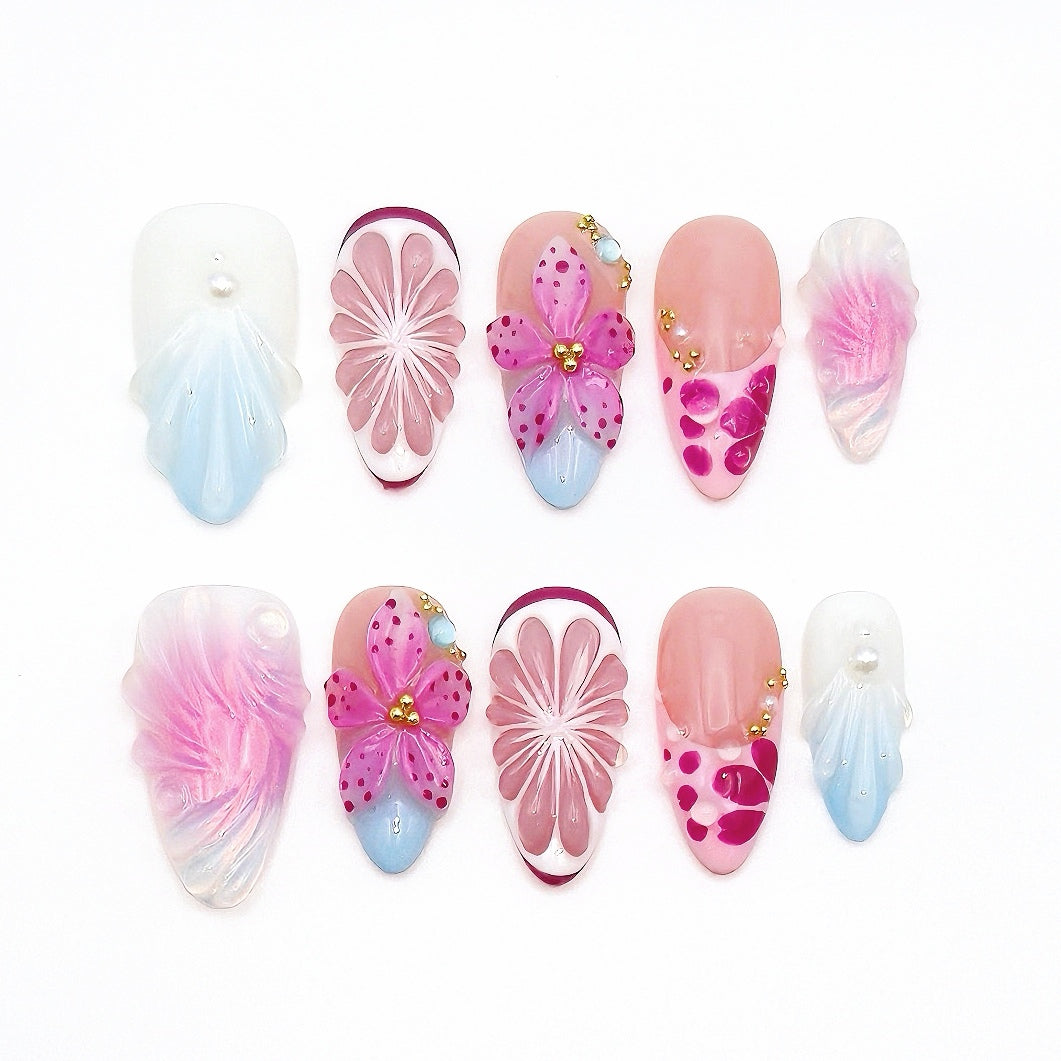 Summer Grapefruit Press-on Nails