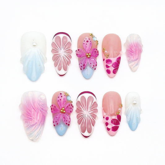Summer Grapefruit Press-on Nails