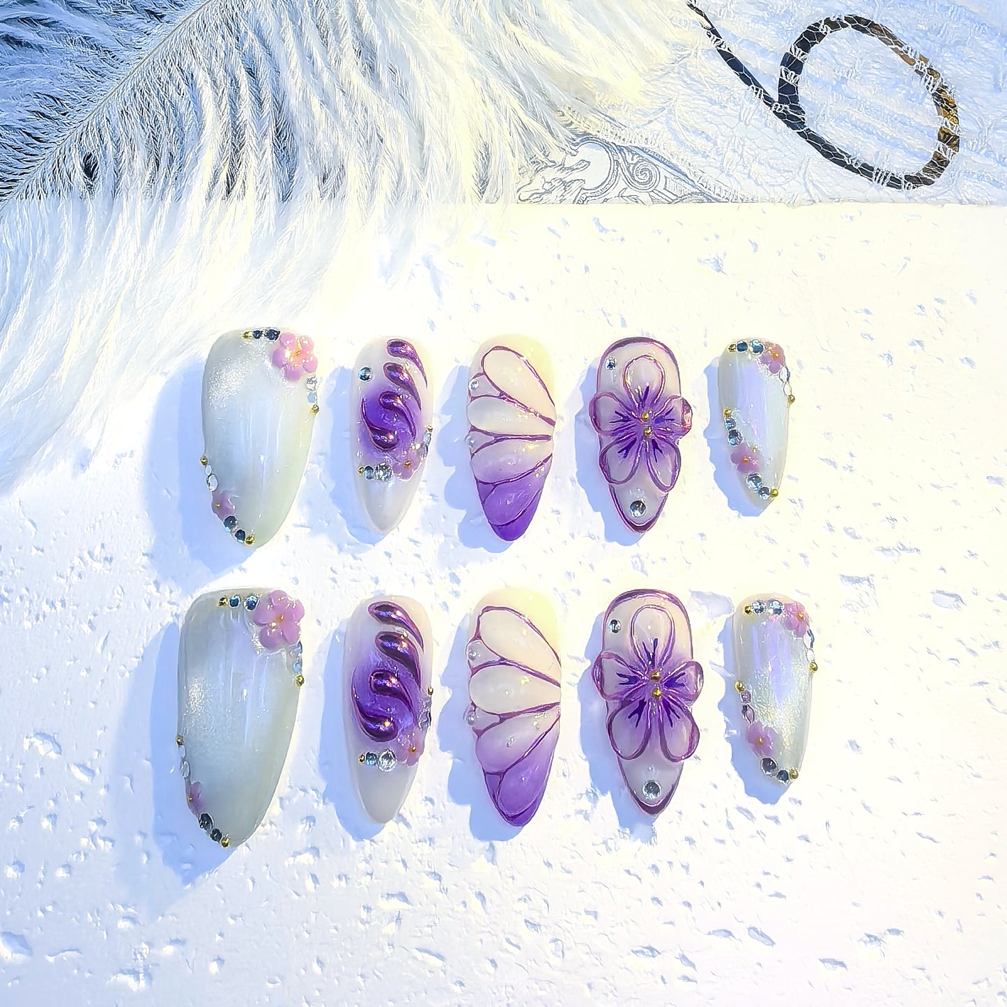 Lavender Butterfly Mist Press-On Nails