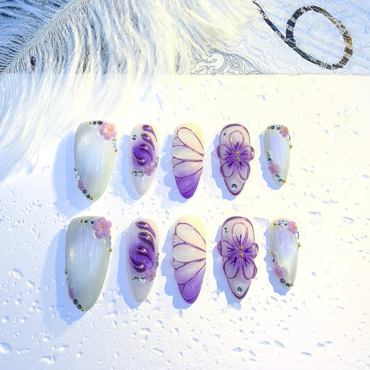 Lavender Butterfly Mist Press-On Nails